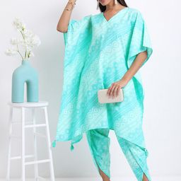 KETCH Bandhani Printed Kaftan Kurta with Dhoti Pants-image-4