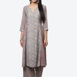 Biba Women Ethnic Motifs Printed Kurta & Palazzos With Dupatta-picture-17