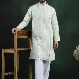 SOJANYA LUXE Embroidered Regular Kurta with Pyjama-image-46