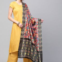 AKS A-Line Kurta With Palazzos & Printed Dupatta-image-88