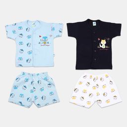 V-Mart Infants Pack of 2 Printed Pure Cotton T-shirts with Shorts-image-50