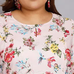 Tissu Plus Size Floral Printed Regular Kurta With Palazzos image 4