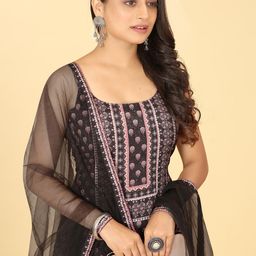 Riti Floral Printed Shoulder Strap Regular Kurta with Sharara & With Dupatta image 2