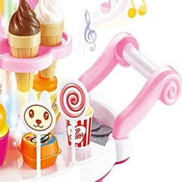 ADKD Kids Ice Cream Toy Cart Play Set With Music & Light Role Play Sets image 4