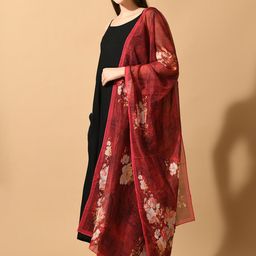 KALINI Shoulder Straps A-Line Kurta & Palazzos With Dupatta image 2
