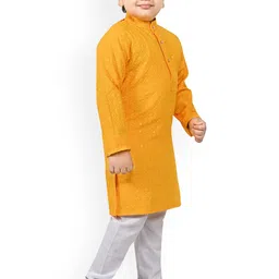 BAESD Boys Ethnic Motifs Regular Sequinned Kurta With Pyjamas image 2