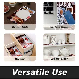 Kuber Industries Brown & White 3 Pcs Printed Shelf Liners image 3