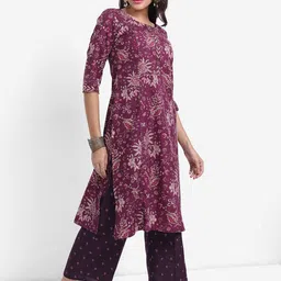 KETCH Floral Printed Kurta With Palazzos & With Dupatta image 4
