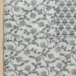 MALHAAR Floral Printed Mirror Work Pure Cotton Kurta with Trousers & With Dupatta image 5