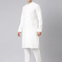 TheEthnic.Co Regular Kurta with Pyjamas & Long Open Jacket image 4