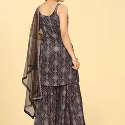 Riti Floral Printed Shoulder Strap Regular Kurta with Sharara & With Dupatta image 5