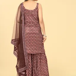 Riti Ethnic Motifs Printed Regular Kurta With Sharara & Dupatta image 4