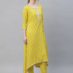 Sringam Ethnic Motifs Printed Regular Kurta & Trousers With Dupatta image 4
