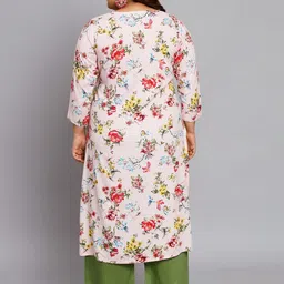 Tissu Plus Size Floral Printed Regular Kurta With Palazzos image 5