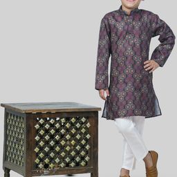 ahhaaaa Boys Geometric Printed Regular Kurta with Pyjama image 3