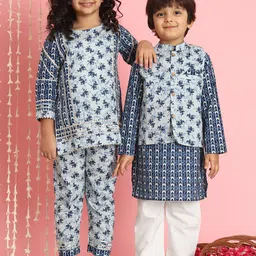 Readiprint Fashions Floral Printed Regular Gotta Patti Pure Cotton Kurti with Pyjamas-image-27