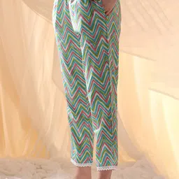 Anouk Floral Printed Regular Pure Cotton Kurta with Trousers & Dupatta image 3