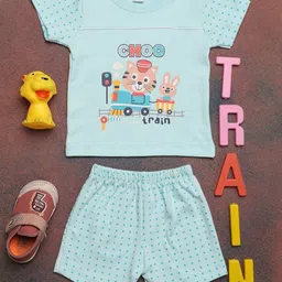 V-Mart Infant Boys Printed Pure Cotton T-shirt with Shorts-11
