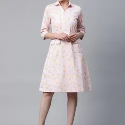 Ayaany Pink & Yellow Floral Shirt Dress-picture-17