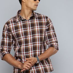 Flying Machine Slim Fit Opaque Checked Pure Cotton Casual Shirt-image-30