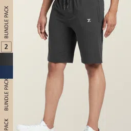 XYXX Set of 2 Men IntelliSmooth Solid Cotton Pace Shorts-image-3
