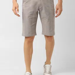 Peter England Casuals Men Beige Checked Regular Fit Regular Shorts-picture-32