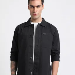THE BEAR HOUSE 
Men Solid Regular Fit Cotton Shacket-picture-51