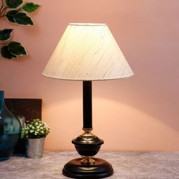 Devansh Off White & Blue Bedside Standard Table Lamp with Shade-51