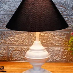 foziq White & Black Textured Table Lamps With Shade-15
