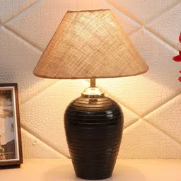 foziq Brown Textured Table Lamps With Shade-picture-35