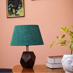 Pinecraft INTERNATIONAL Brown  Sefinn Table Lamp with Dark Green Shade-40
