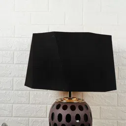 Grated Ginger Black Solid Handcrafted Table Lamp-3