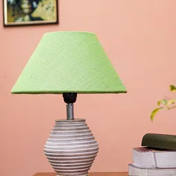 Pinecraft INTERNATIONAL Green Atury Table Lamp With Frustum Shade-12