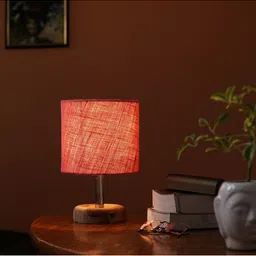 Pinecraft INTERNATIONAL Pink & Tan Brown Contemporary Edra Table Lamp with Shade-20
