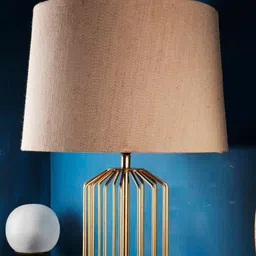 Grated Ginger Beige Solid Handcrafted Table Lamp Shade image 3
