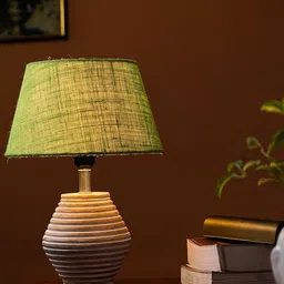 Pinecraft INTERNATIONAL White & Green Table Lamp with Shade image 4