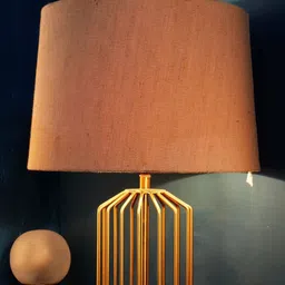 Grated Ginger Beige Solid Handcrafted Table Lamp Shade image 2