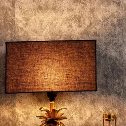 Grated Ginger Black Solid Contemporary Handcrafted Table Top Lamp with Shade image 4