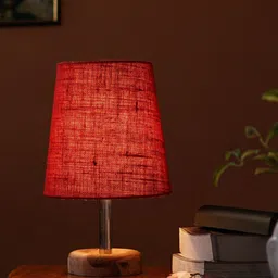 Pinecraft INTERNATIONAL Brown & Red Edra Table Lamp With Shade image 2