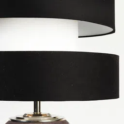 Grated Ginger Black Solid Handcrafted Table Top Lamp & Shade image 4