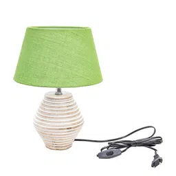 Pinecraft INTERNATIONAL White & Green Table Lamp with Shade image 5