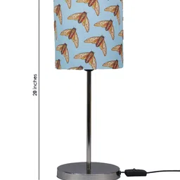 green girgit Off-White & Yellow Printed Buffet Lamp with Shade image 5