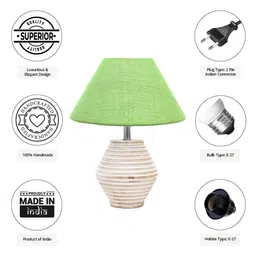 Pinecraft INTERNATIONAL Green Atury Table Lamp With Frustum Shade image 5