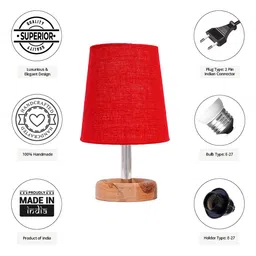 Pinecraft INTERNATIONAL Brown & Red Edra Table Lamp With Shade image 5