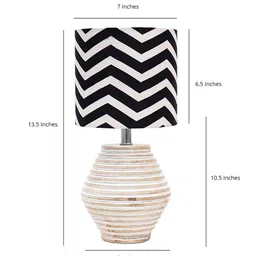 Pinecraft INTERNATIONAL Black & White Table Lamp with Shade image 3