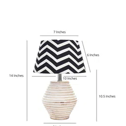 Pinecraft INTERNATIONAL White Atury Table Lamp with Shade image 2