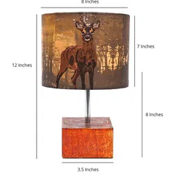 Pinecraft INTERNATIONAL Brown Ema Table Lamp with Deer Shade image 3