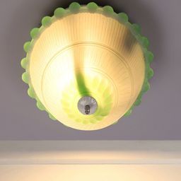 MFD HOME FURNISHING White & Green Glass Contemporary Flush Mount Light-9