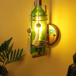 MFD HOME FURNISHING Green Cylinder Shaped Wall Lamp-25