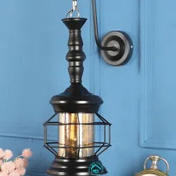 MFD HOME FURNISHING Black Solid Wall Lamp-13